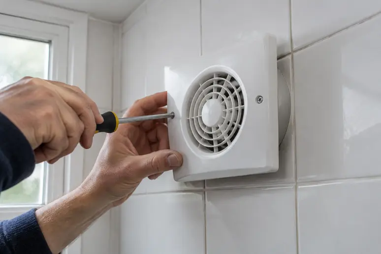 Pose d'un aérateur mural pour la ventilation de salle de bain à Cannes