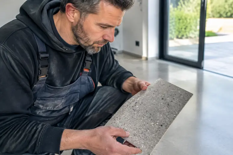 échantillon de résine sol interieur montrant la texture et la finition du revêtement